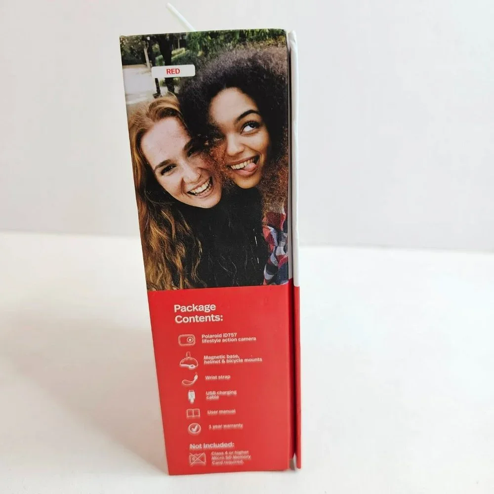 Polaroid iD757 Digital Action Camara HD Video Recording Red Rubber Silicon Case